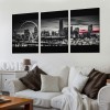 Ulloord Citysacape Canvas Decor Black and White City Picture Artwork for Living Room Bedroom Office Home Decorations Building Panoramic Painting 