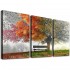 Canvas Prints Wall Art Decor Four Seasons Tree Picture Spring Summer Autumn Winter Tree Painting Artwork for Dining Room Kitchen Home Decor Framed Ready to Hang