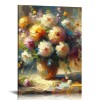 Vase with Chinese Asters and Gladioli Canvas Prints Wall Art by Famous Oil Paintings Reproduction Modern Abstract Flowers Artwork Pictures for Living Room Home