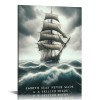 Smooth Seas Never Made A Skilled Sailor Motivational Wall Art Inspirational Canvas Poster Entrepreneur Quote Picture Home Office Decor Painting Framed and Stretched Ready to Hang